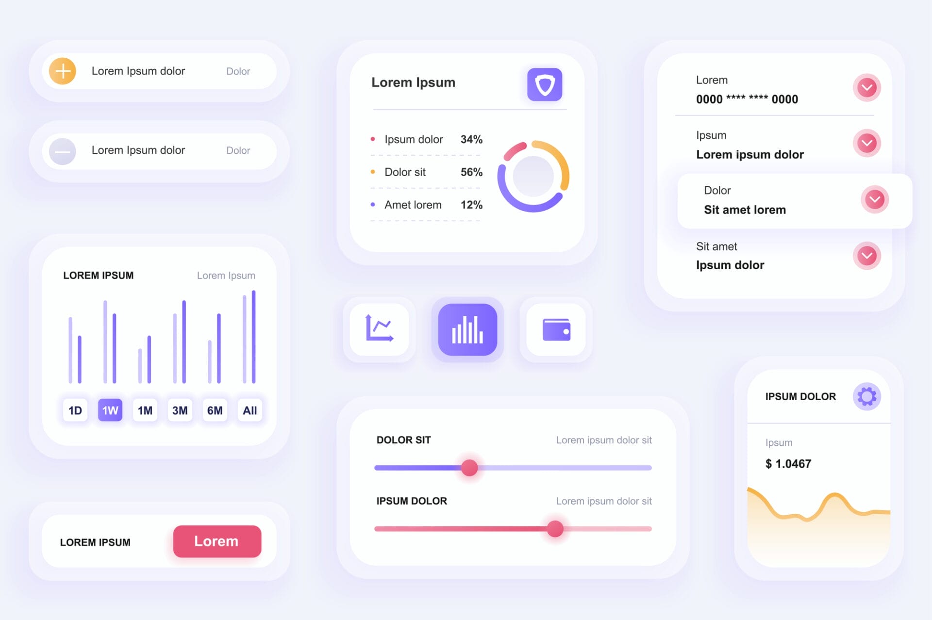 Neuromorphisches Dashboard, Mockup von Desktop App