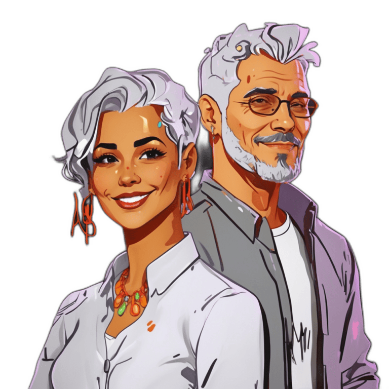 Illustration von zukunftsorientierten Business-Leuten, angelehnt an den Cyberpunk-Stil